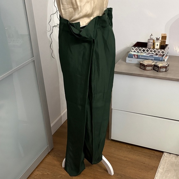 Salvatore Ferragamo Dark Green Wide Leg Pants